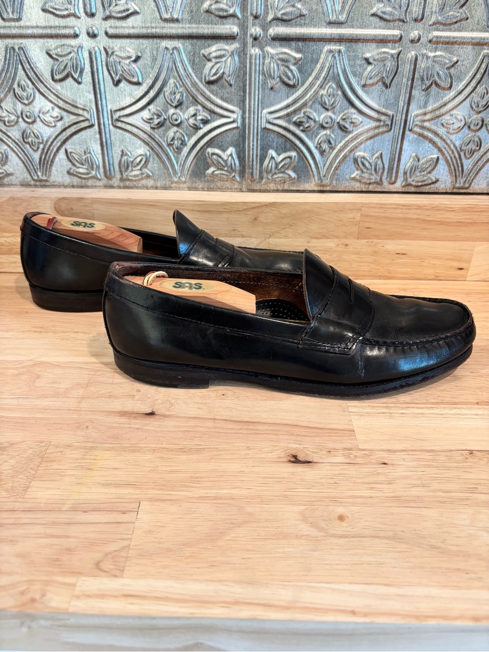 G.H. Bass & Co. Black Leather Penny Loafers Mens 10.5